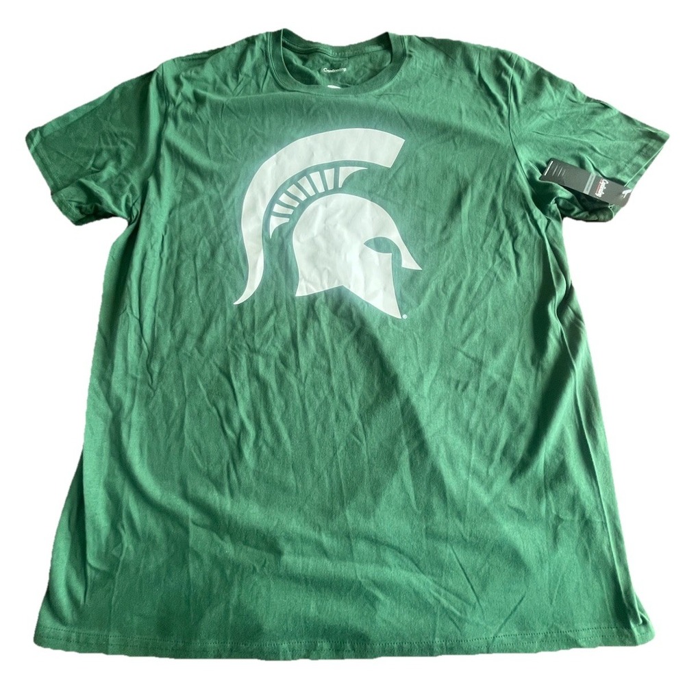 Michigan‎ State Spartans Captivating Sz X-Large XL Short Sleeve Green Shirt NWT